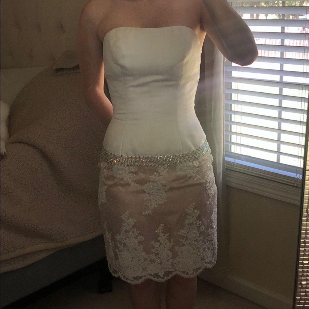 Jovani white cocktail dress